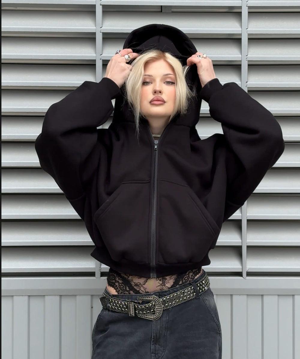 Veste à cagoule zippée